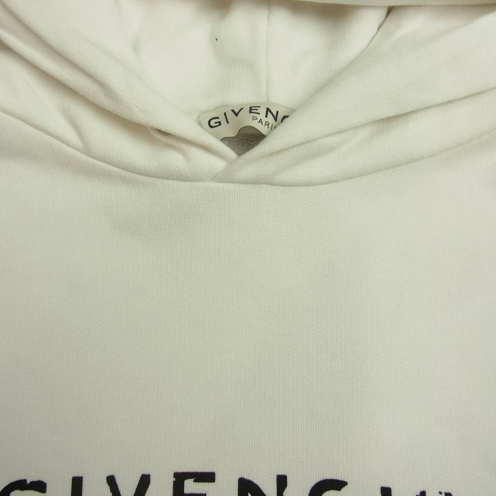 GIVENCHY ジバンシィ BWJ01C3Z0Y ジャパンタグ ロゴプリント プルオーバー パーカー フーディ ホワイト系 S【中古】