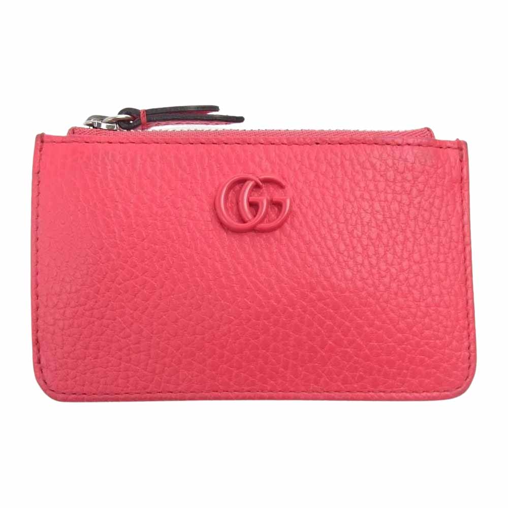 GUCCI グッチ 701070 ダブルG キーチェーン カードケース ピンク系【中古】