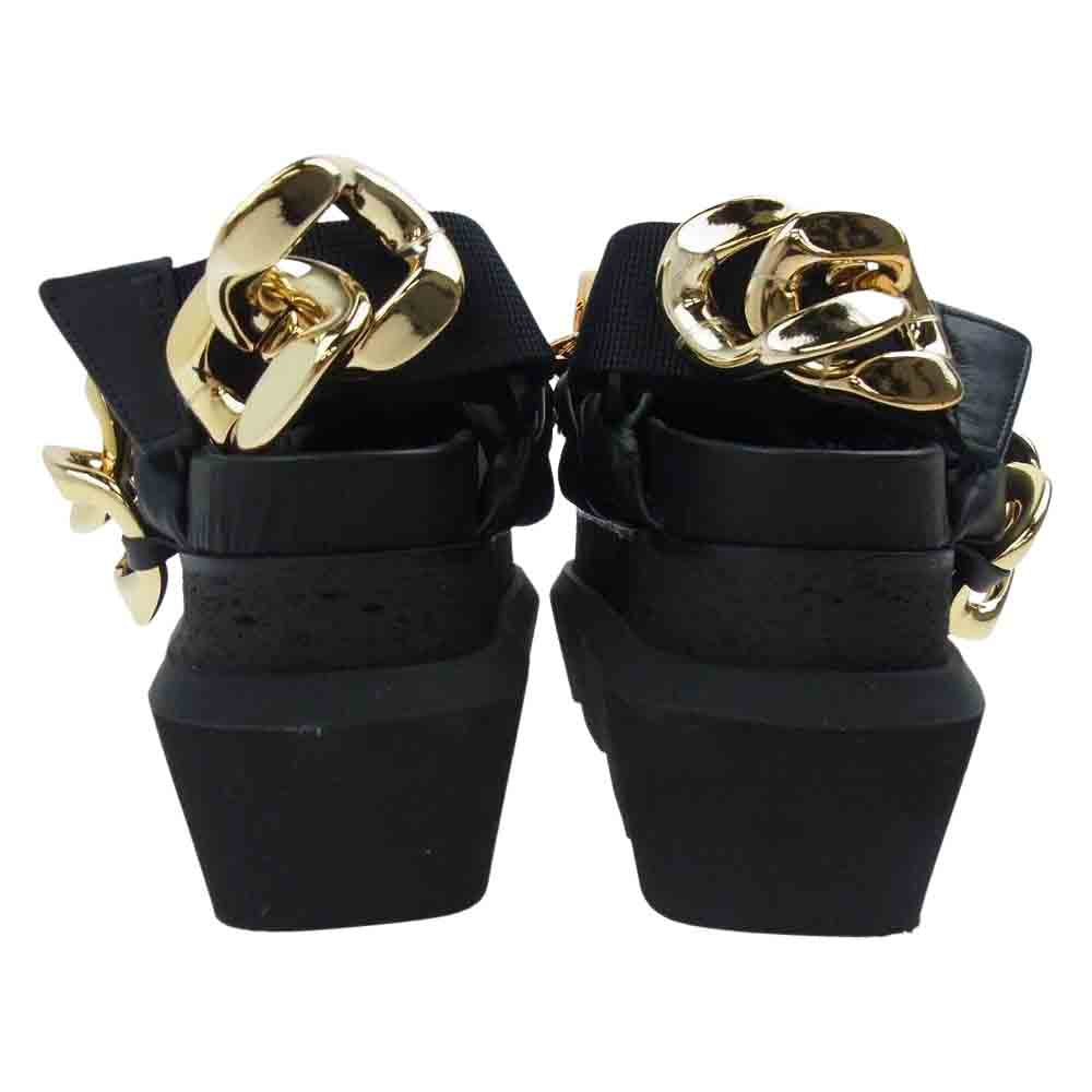 Sacai サカイ 22SS Cuban Chain Sandals キューバ チェーン プラットフォーム 厚底 ソール サンダル ブラック系 ゴールド系 37【中古】