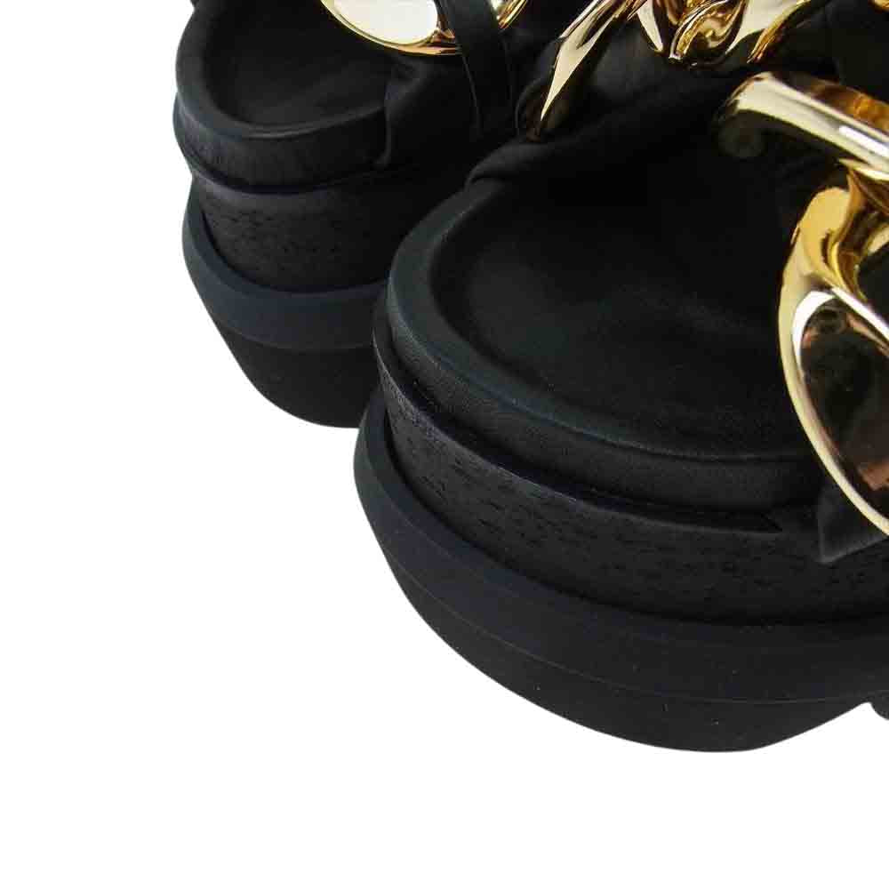Sacai サカイ 22SS Cuban Chain Sandals キューバ チェーン プラットフォーム 厚底 ソール サンダル ブラック系 ゴールド系 37【中古】