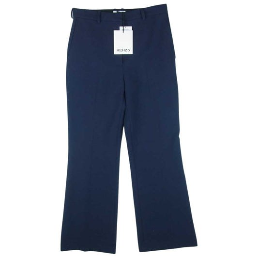 KENZO ケンゾー FA62PA0269CD 国内正規品 ストレッチウール フレア ワイド スラックス パンツ ダークネイビー系 38【新古品】【未使用】【中古】