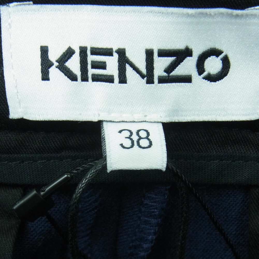 KENZO ケンゾー FA62PA0269CD 国内正規品 ストレッチウール フレア ワイド スラックス パンツ ダークネイビー系 38【新古品】【未使用】【中古】