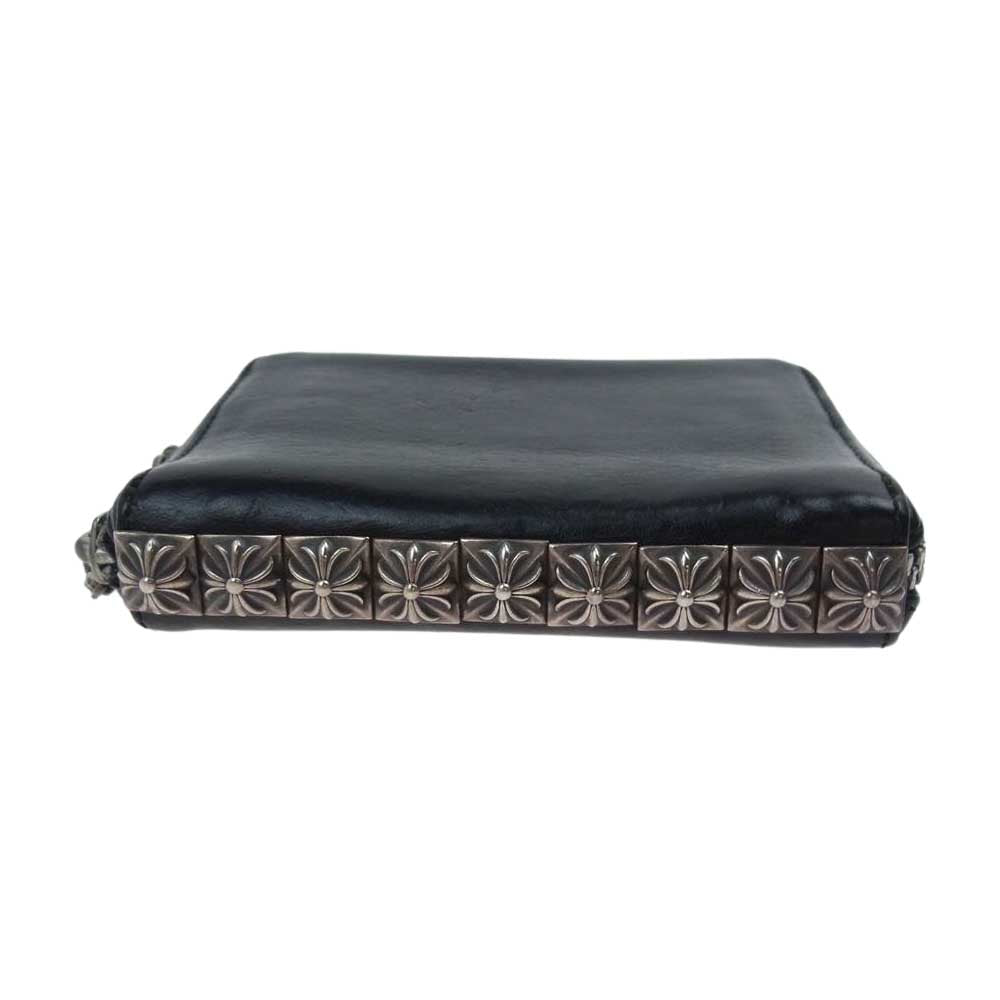 CHROME HEARTS クロムハーツ（原本有） 3 SIDE ZIP PYRMD STDS 3 サイドジップ ピラミッドスタッズ ウォレット ジップ  ブラック系【中古】