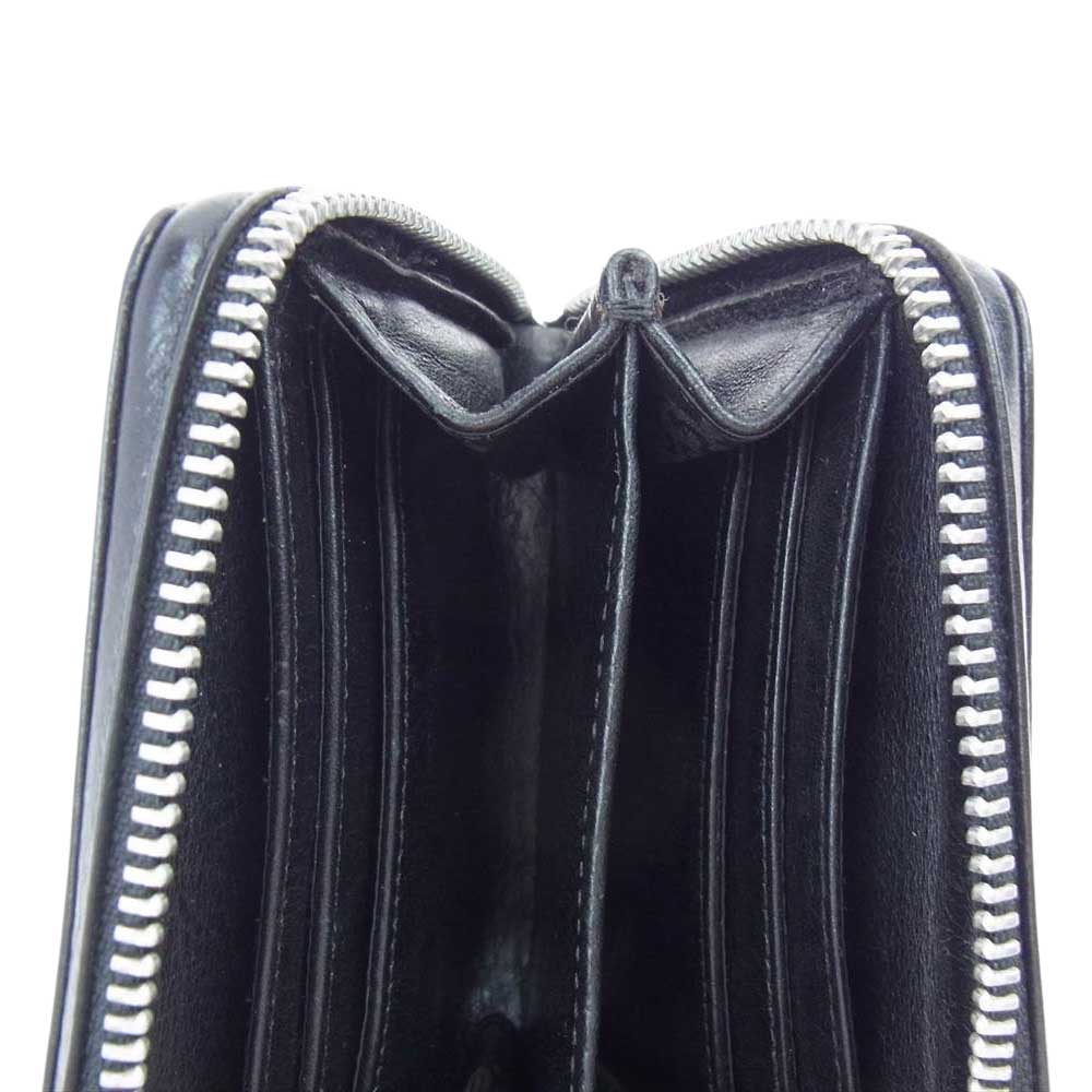 CHROME HEARTS クロムハーツ（原本有） 3 SIDE ZIP PYRMD STDS 3 サイドジップ ピラミッドスタッズ ウォレット ジップ  ブラック系【中古】