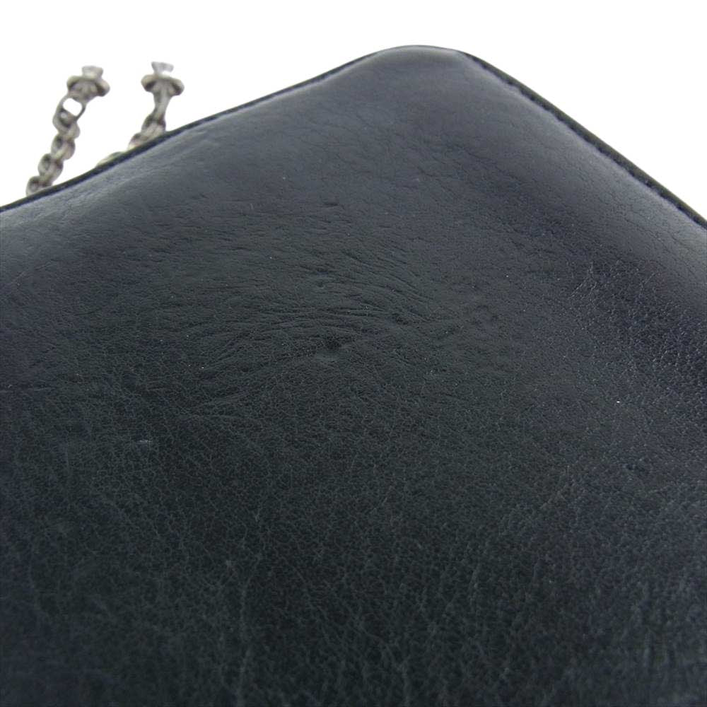 CHROME HEARTS クロムハーツ（原本有） 3 SIDE ZIP PYRMD STDS 3 サイドジップ ピラミッドスタッズ ウォレット ジップ  ブラック系【中古】