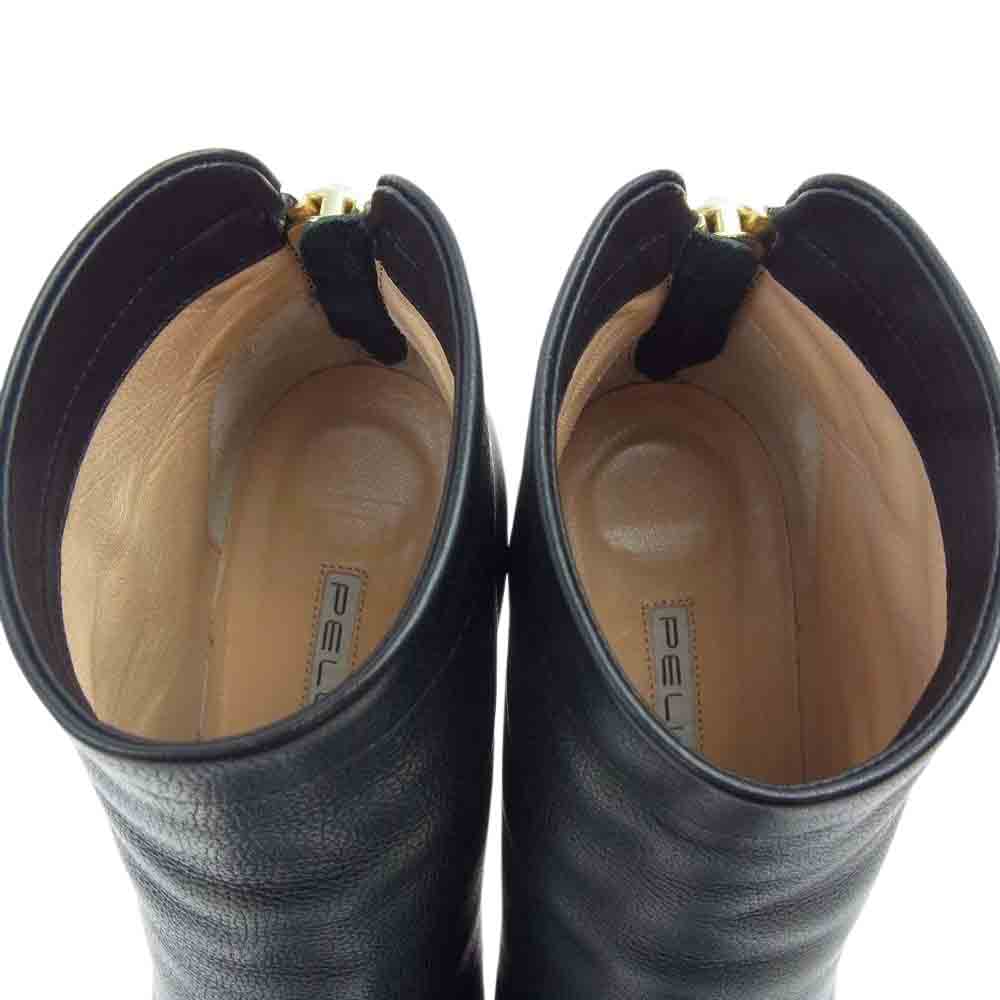 ペリーコ  7049 TAXI 80 TR Deuxieme Classe ドゥーズィエムクラス BACK ZIP SHORT BOOTS バック ジップ ショート ヒール ブーツ ブラック系 38【中古】