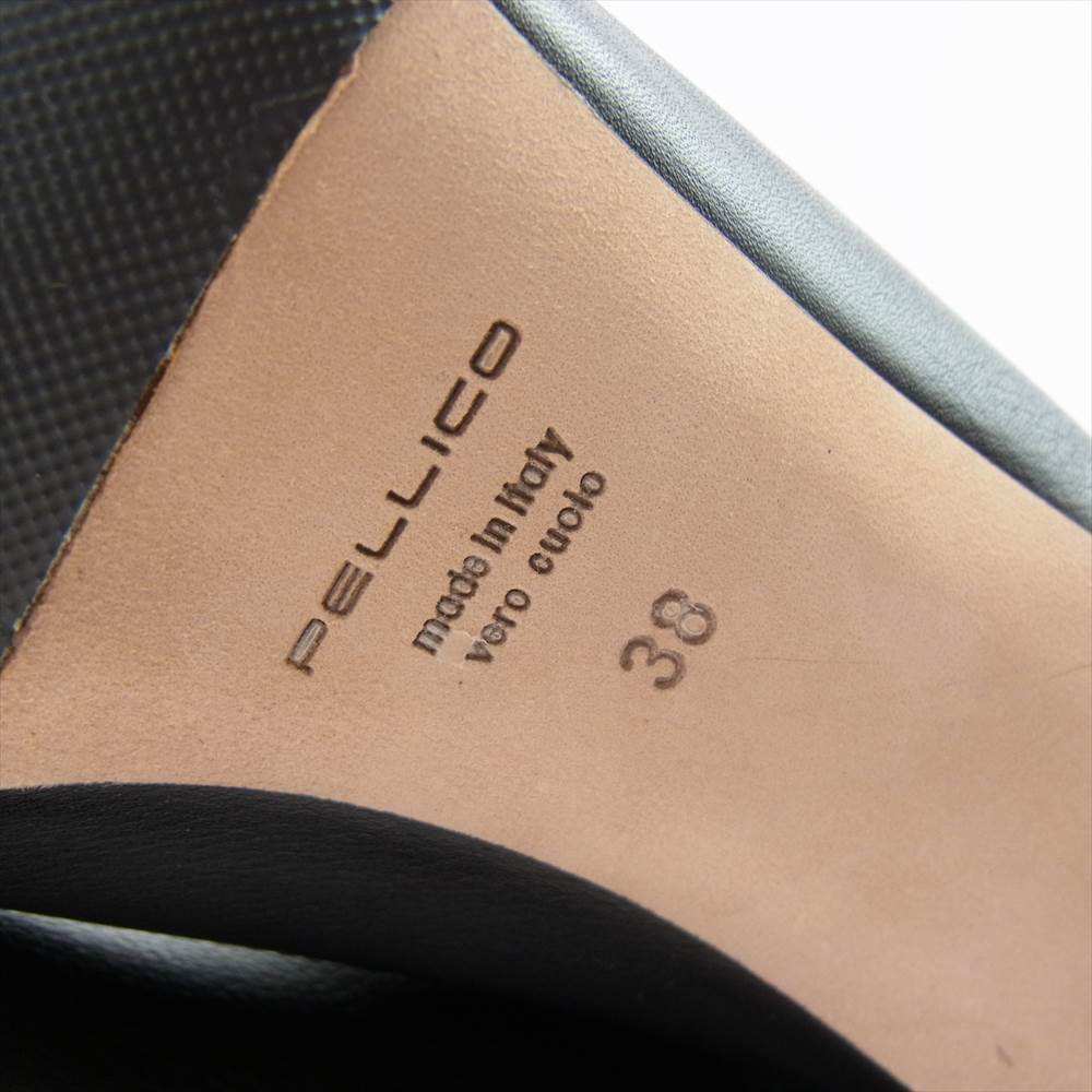 ペリーコ  7049 TAXI 80 TR Deuxieme Classe ドゥーズィエムクラス BACK ZIP SHORT BOOTS バック ジップ ショート ヒール ブーツ ブラック系 38【中古】