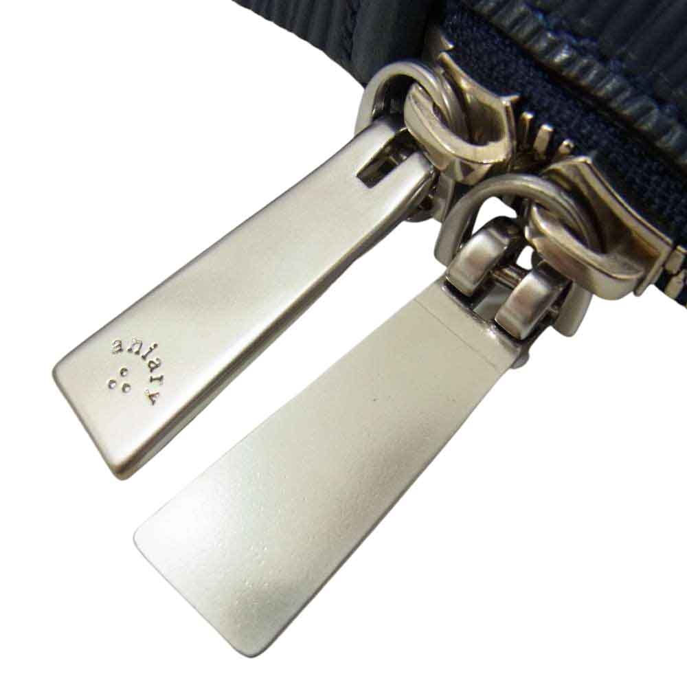 aniary アニアリ 16-01000 ブリーフケース ウェーブレザー Wave Leather 牛革 ダークネイビー系【美品】【中古】