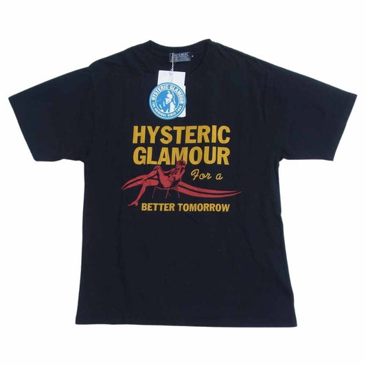 HYSTERIC GLAMOUR ヒステリックグラマー 02221CT28 BETTER TOMORROW プリント Tシャツ ブラック系 M【極上美品】【中古】