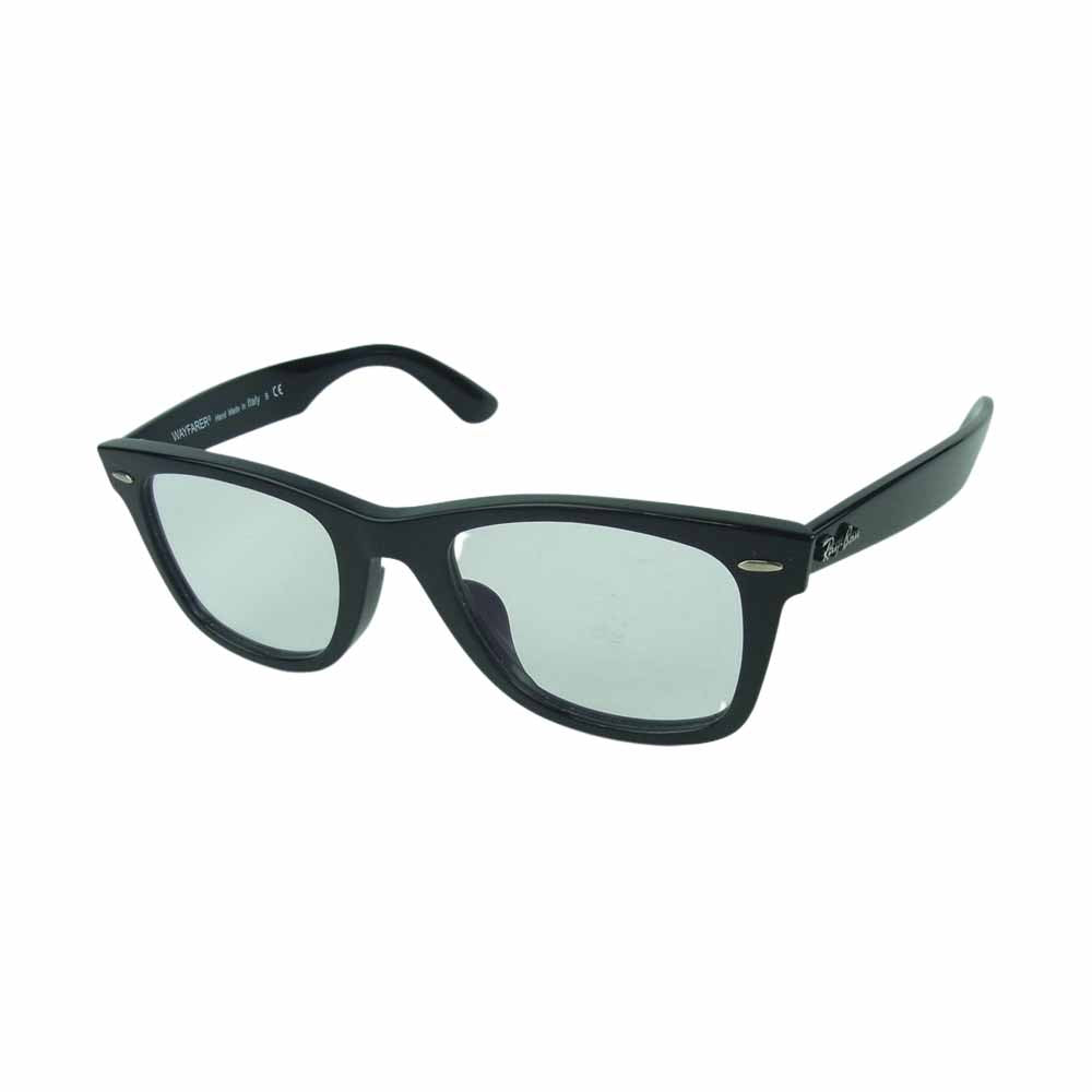 Ray-Ban レイバン RB2140-F 国内正規品 WAYFARER ウェイファーラー クリア 替えカラーレンズ付属 伊達 メガネ 眼鏡 アイウェア ブラック系 52□22 - 150【中古】