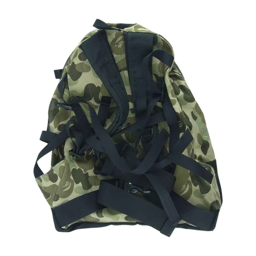 A BATHING APE アベイシングエイプ エイプ カモ 迷彩 リュック バックパック カーキ系【中古】