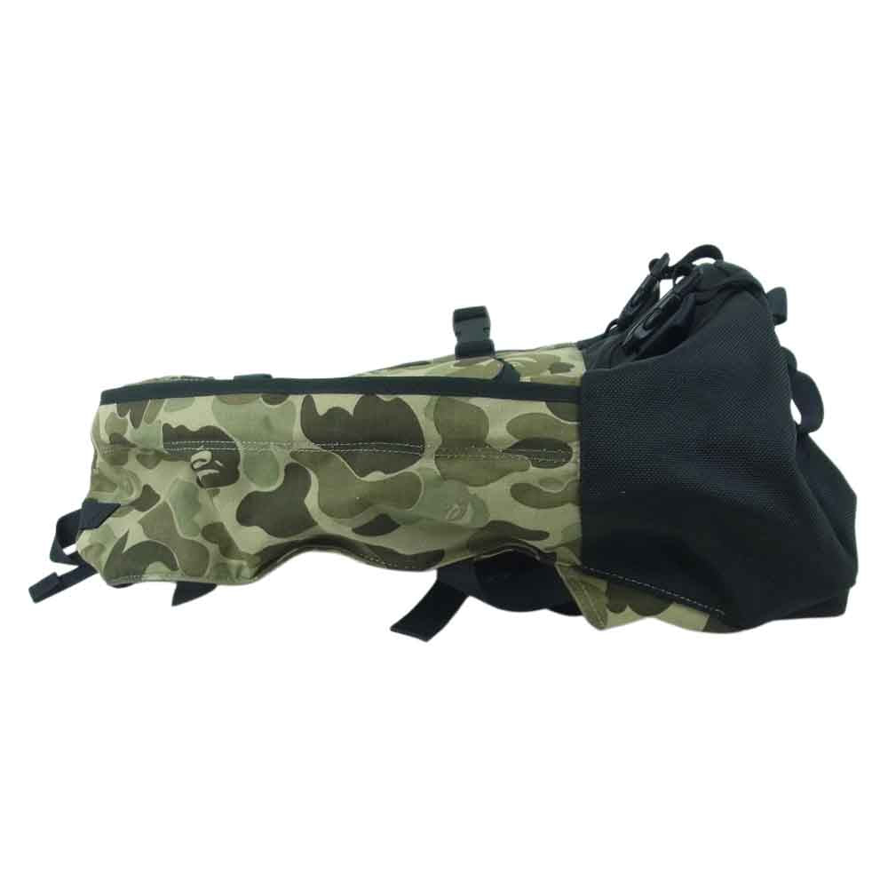 A BATHING APE アベイシングエイプ エイプ カモ 迷彩 リュック バックパック カーキ系【中古】