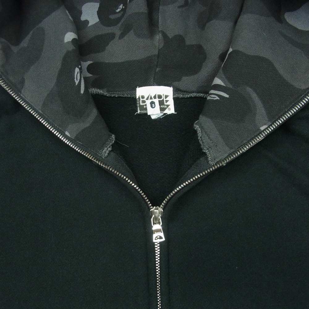 A BATHING APE アベイシングエイプ SHARK シャーク フル ジップ パーカー 日本製 ブラック系 L【中古】