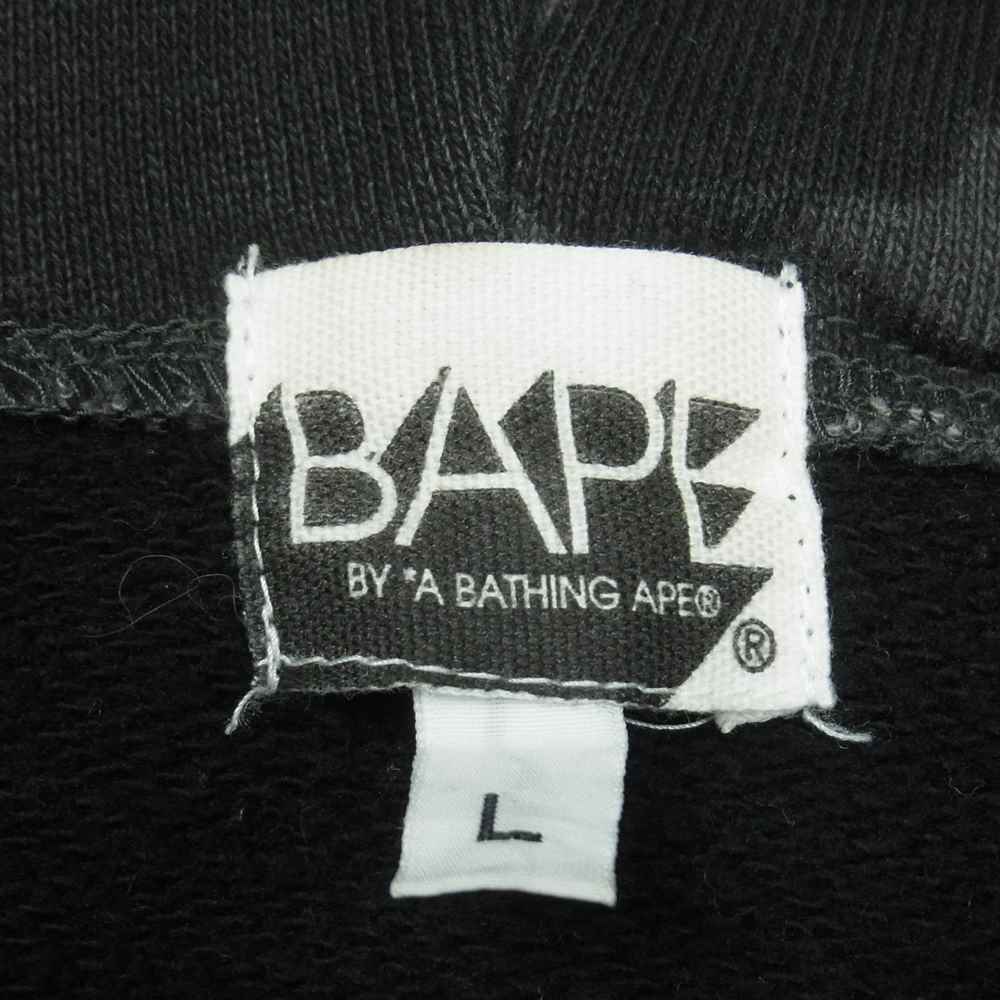 A BATHING APE アベイシングエイプ SHARK シャーク フル ジップ パーカー 日本製 ブラック系 L【中古】