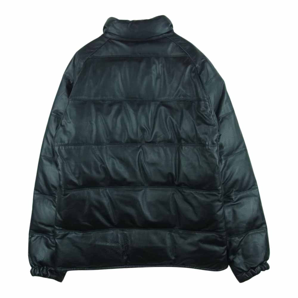 A BATHING APE アベイシングエイプ COWHIDE カウハイド 牛革 レザー クラシック ダウン ジャケット ブラック系 M【中古】