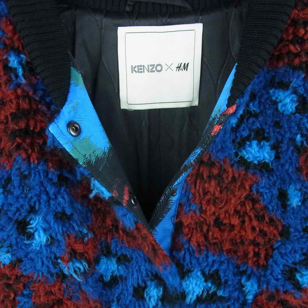 KENZO ケンゾー H&M エイチアンドエム ボア ボンバー ジャケット ブラック系 レッド系 ブルー系 32【中古】