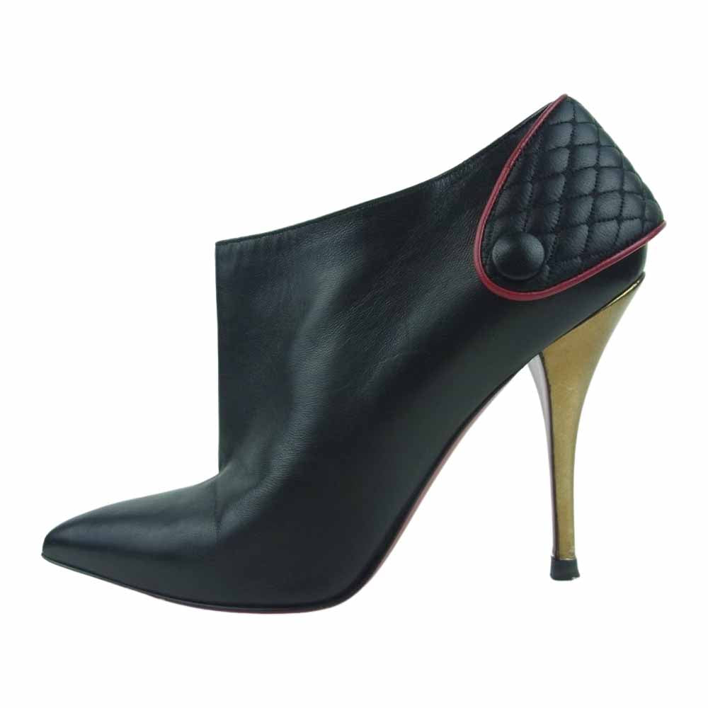 Christian Louboutin クリスチャンルブタン バック キルティング ブーティ イタリア製 ブラック系 37【中古】
