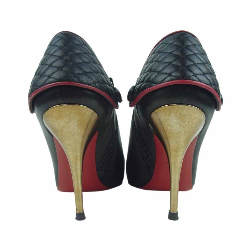 Christian Louboutin クリスチャンルブタン バック キルティング ブーティ イタリア製 ブラック系 37【中古】