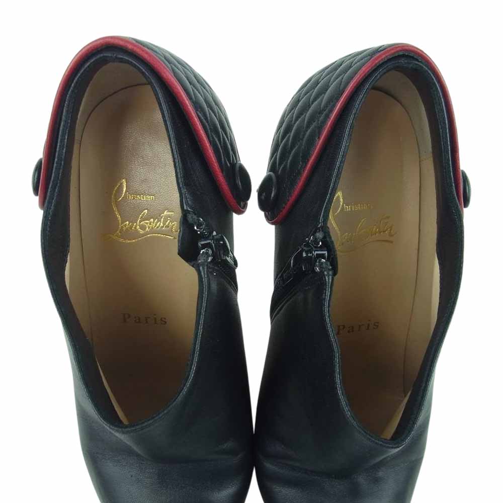 Christian Louboutin クリスチャンルブタン バック キルティング ブーティ イタリア製 ブラック系 37【中古】