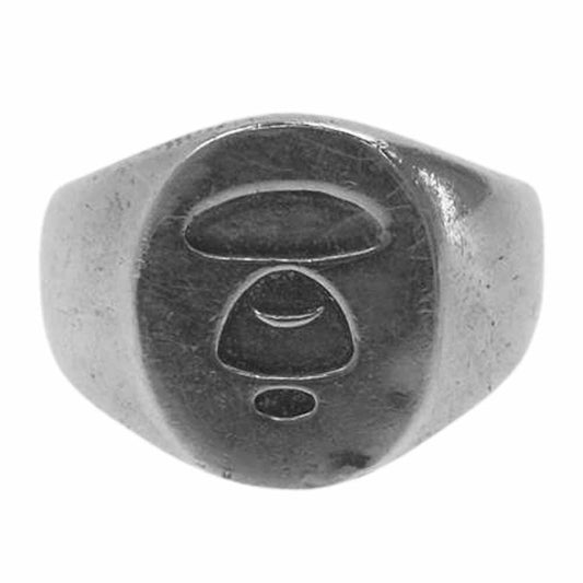 A BATHING APE アベイシングエイプ Ring Silver 猿フェイス キャラ シルバー リング 14号【中古】