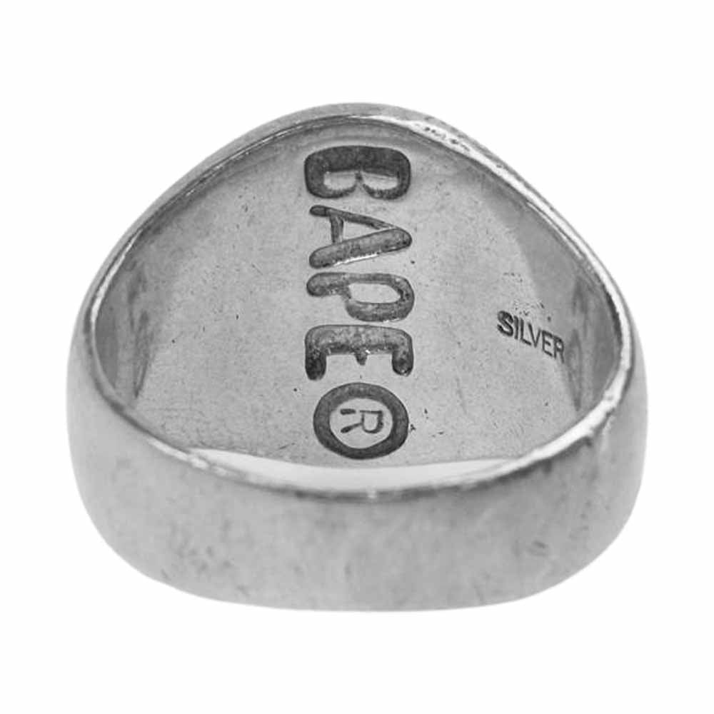 A BATHING APE アベイシングエイプ Ring Silver 猿フェイス キャラ シルバー リング 14号【中古】