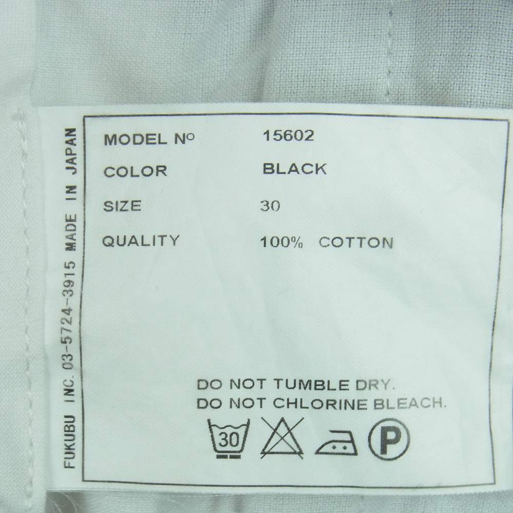 YAECA ヤエカ 15602 チノ コットン クロス パンツ ナロー 日本製 ブラック系 30【中古】