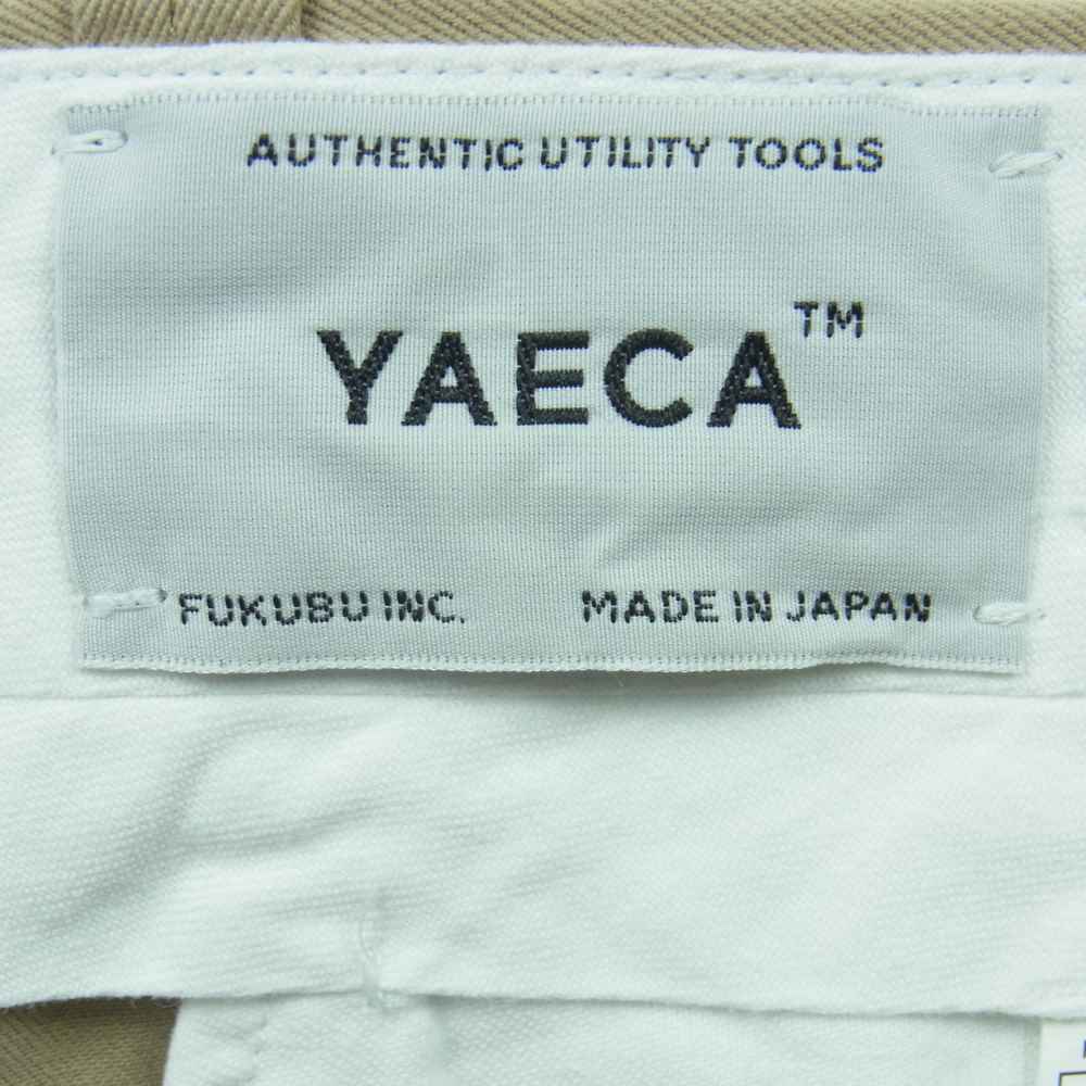 YAECA ヤエカ 156002 チノ パイプドステム コットン ストレート パンツ 日本製 カーキベージュ系 30【中古】