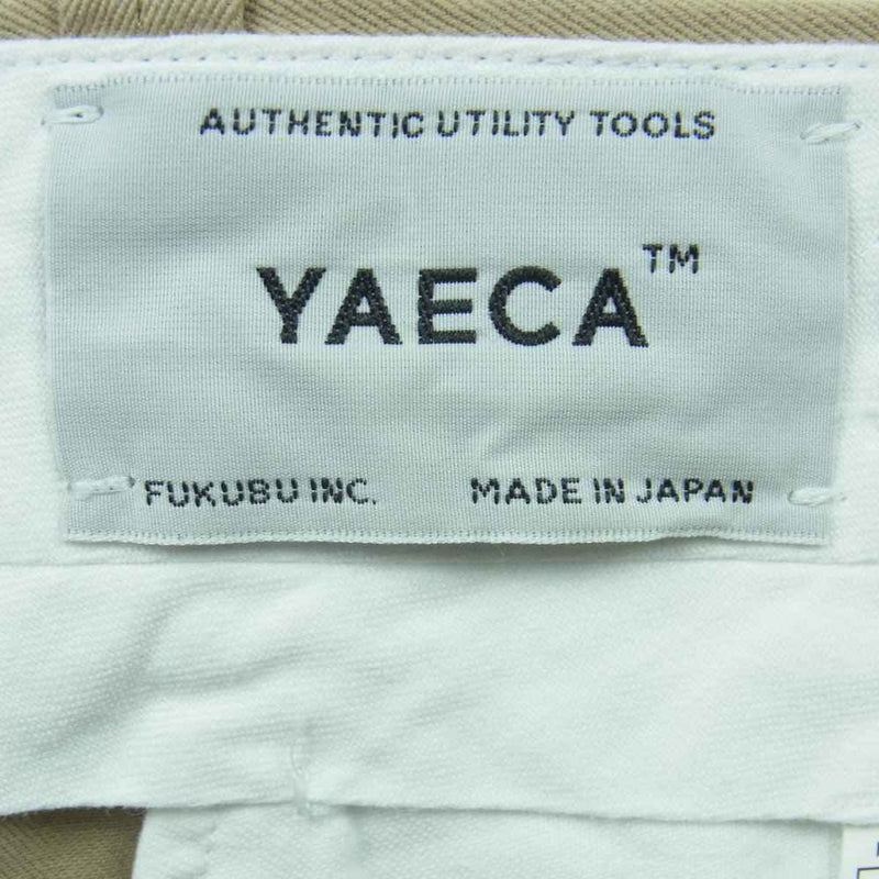 YAECA ヤエカ 156002 チノ パイプドステム コットン ストレート パンツ 日本製 カーキベージュ系 30【中古】