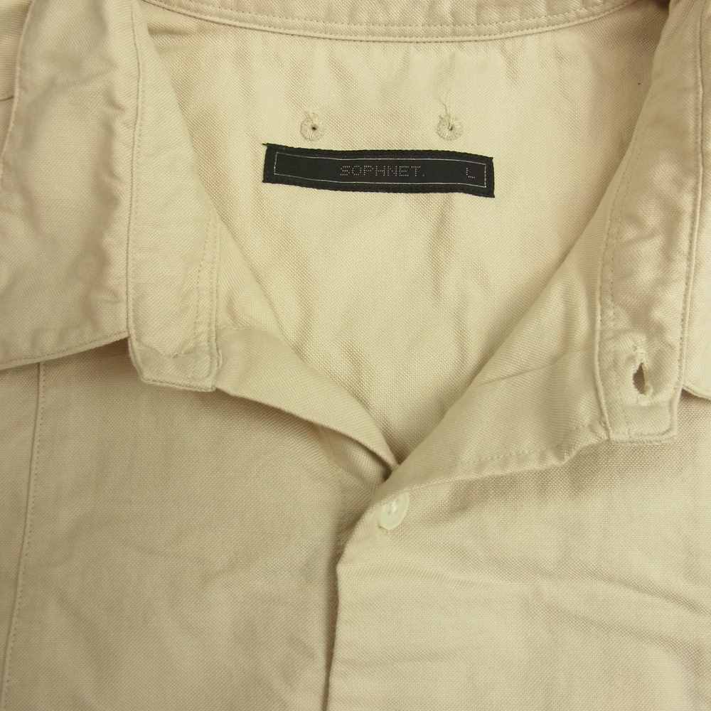 SOPHNET. ソフネット SOPH-220017 S/S BAGGY VERTICAL PANELED REGULAR COLLAR SHIRT バギー バーティカル パナルド レギュラー カラー 半袖 シャツ ベージュ系 L【中古】