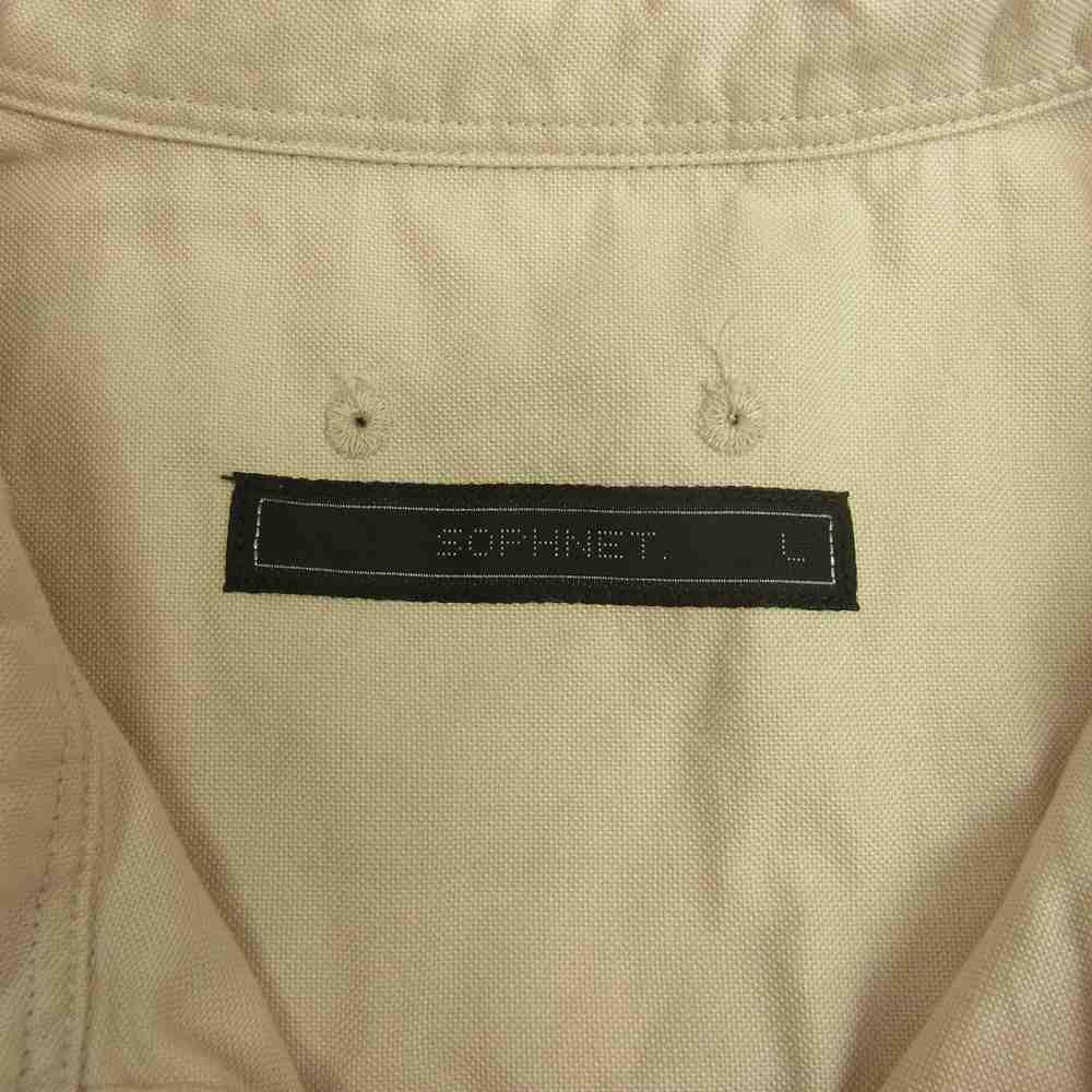 SOPHNET. ソフネット SOPH-220017 S/S BAGGY VERTICAL PANELED REGULAR COLLAR SHIRT バギー バーティカル パナルド レギュラー カラー 半袖 シャツ ベージュ系 L【中古】