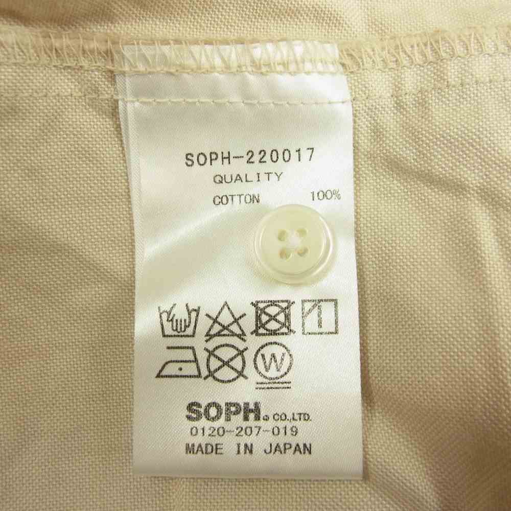 SOPHNET. ソフネット SOPH-220017 S/S BAGGY VERTICAL PANELED REGULAR COLLAR SHIRT バギー バーティカル パナルド レギュラー カラー 半袖 シャツ ベージュ系 L【中古】