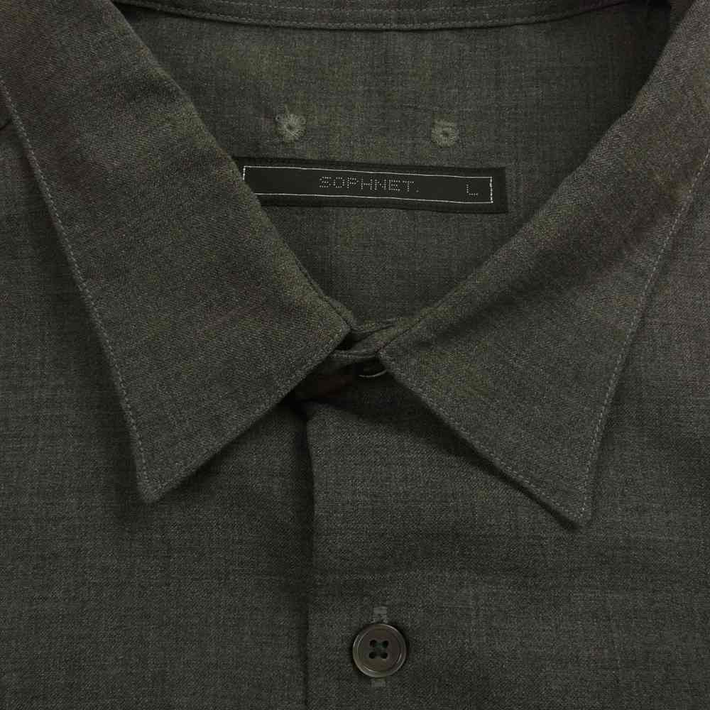 SOPHNET. ソフネット SOPH-220037 S/S BAGGY REGULAR COLLAR SHIRT バギー レギュラー カラー 半袖 シャツ グレー系 L【美品】【中古】