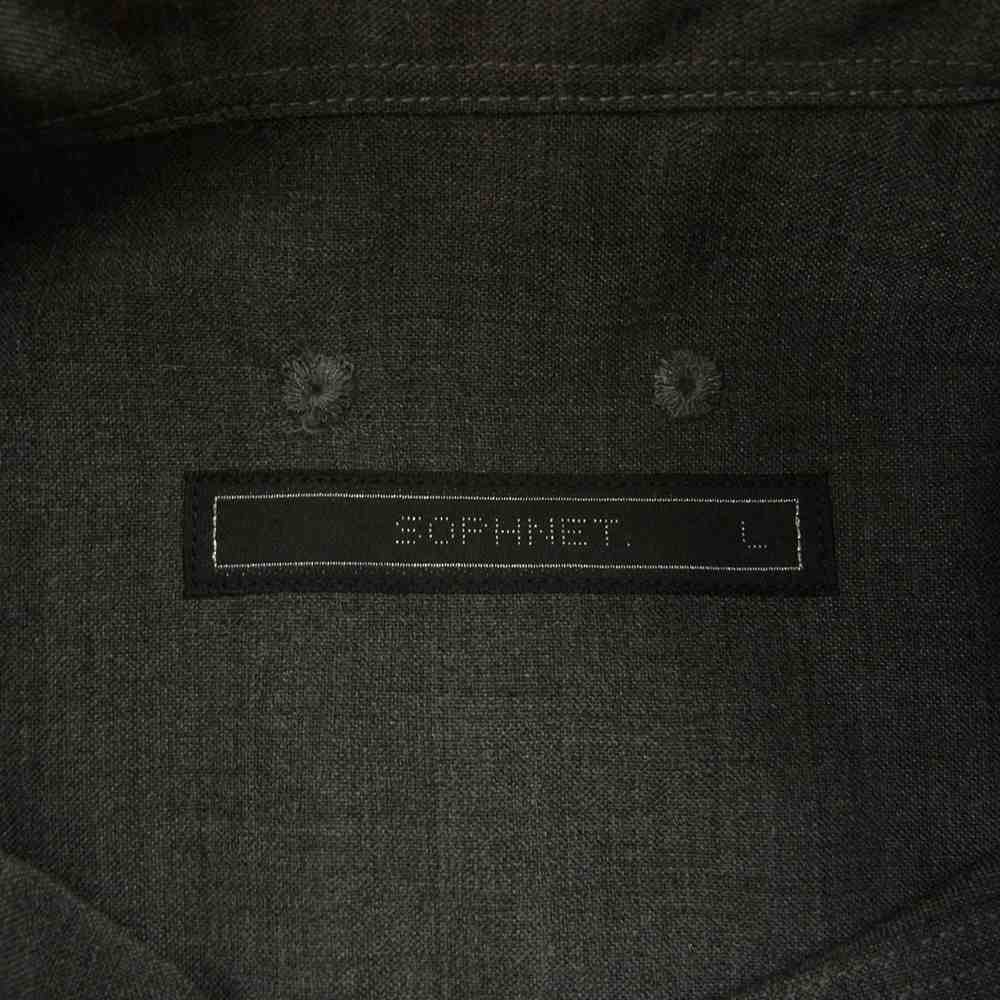 SOPHNET. ソフネット SOPH-220037 S/S BAGGY REGULAR COLLAR SHIRT バギー レギュラー カラー 半袖 シャツ グレー系 L【美品】【中古】