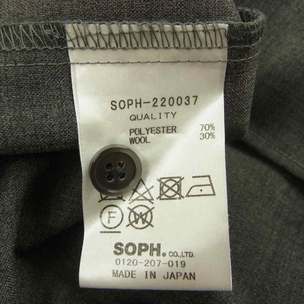 SOPHNET. ソフネット SOPH-220037 S/S BAGGY REGULAR COLLAR SHIRT バギー レギュラー カラー 半袖 シャツ グレー系 L【美品】【中古】