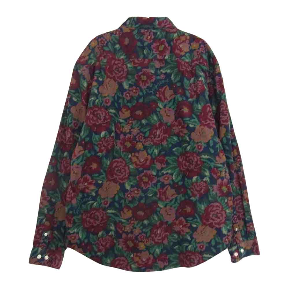 Supreme シュプリーム 20AW Digi Floral Corduroy Shirt デジ フローラル コーデュロイ 長袖 シャツ ネイビー系 M【極上美品】【中古】