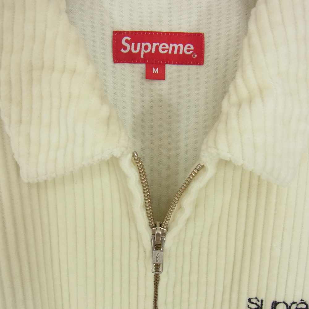 Supreme シュプリーム 20SS Wide Wale Corduroy Harrington Jacket ワイド ウェル コーデュロイ ハリントン ジップ ジャケット  ホワイト系 M【美品】【中古】