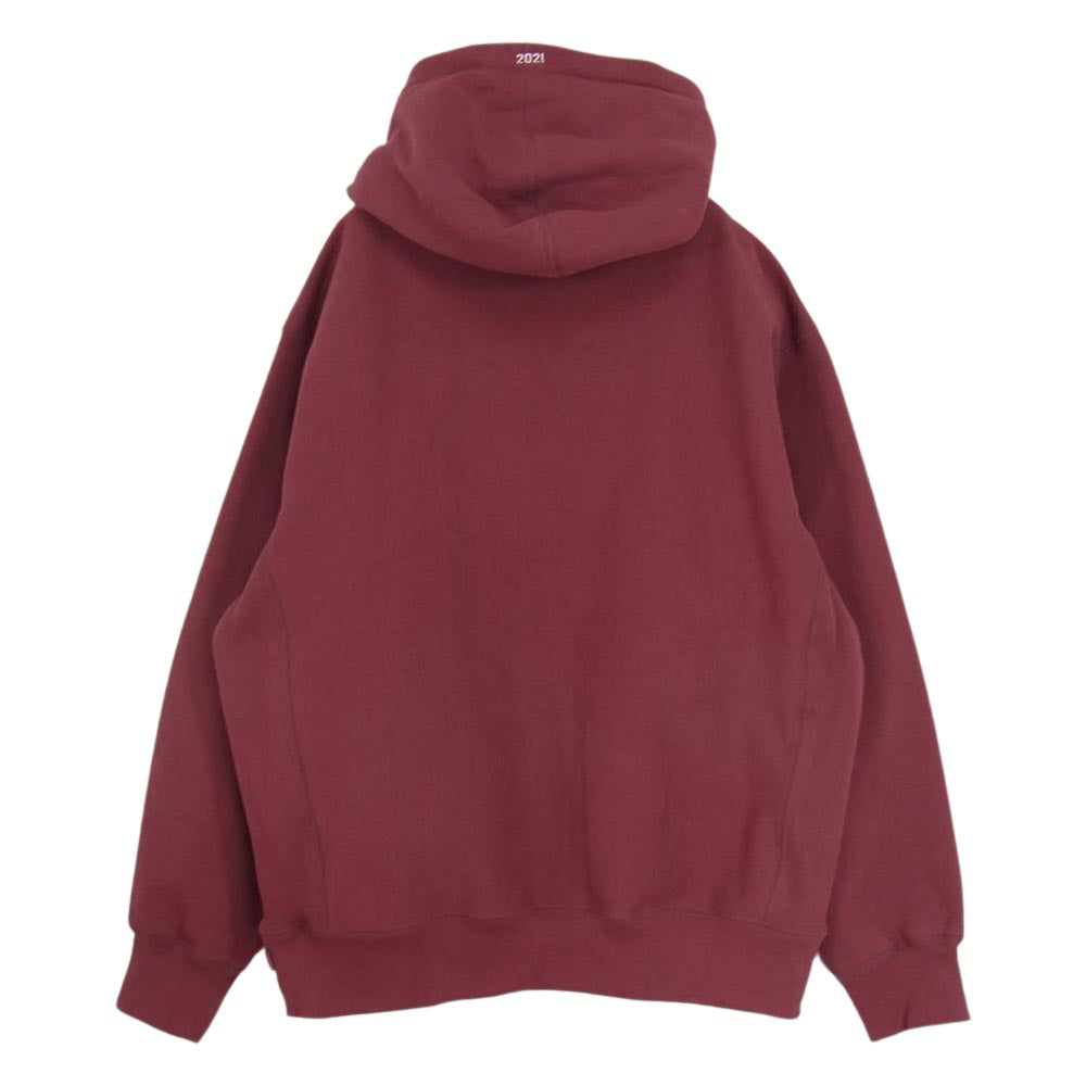 Supreme シュプリーム 21AW Box Logo Hooded Sweatshirt ボックス ロゴ フーデッド スウェットシャツ パーカー エンジ系 M【中古】