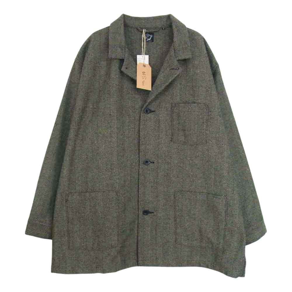 orSlow オアスロウ 01-8061-H64 LOOSE FIT JACKET PAJAMA SHIRTS Herringbone wool ルーズ フィット ジャケット パジャマシャツ ヘリンボーン ウール グレー系 2【新古品】【未使用】【中古】