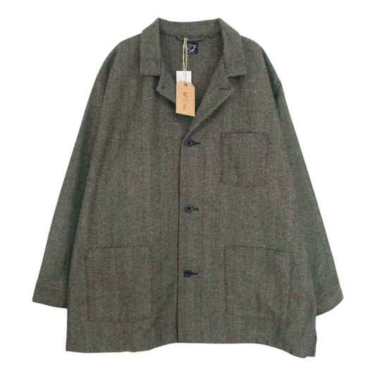 orSlow オアスロウ 01-8061-H64 LOOSE FIT JACKET PAJAMA SHIRTS Herringbone wool ルーズ フィット ジャケット パジャマシャツ ヘリンボーン ウール グレー系 2【新古品】【未使用】【中古】