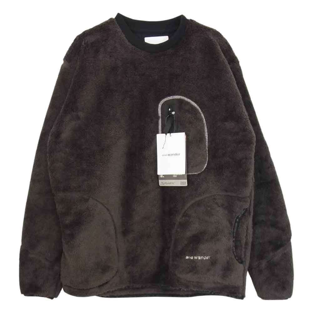 and wander アンドワンダー AW93-JT093 high loft fleece pullover ハイロフト フリース プルオーバー ブラウン系 3【極上美品】【中古】