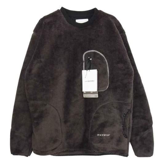 and wander アンドワンダー AW93-JT093 high loft fleece pullover ハイロフト フリース プルオーバー ブラウン系 3【極上美品】【中古】