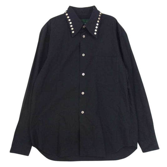 COMME des GARCONS コムデギャルソン HOMME PLUS EVER GREEN オムプリュス エバーグリーン AD2008 PS-3216 スタッズ 長袖シャツ  ネイビー系 SS【中古】