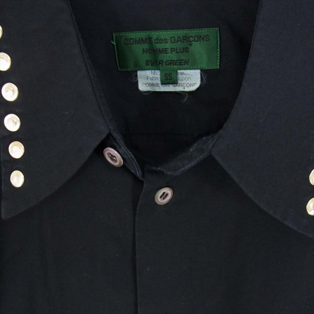 COMME des GARCONS コムデギャルソン HOMME PLUS EVER GREEN オムプリュス エバーグリーン AD2008 PS-3216 スタッズ 長袖シャツ  ネイビー系 SS【中古】