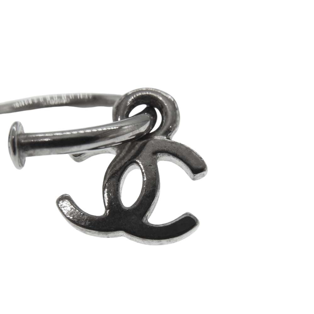 CHANEL シャネル ココマーク フープ ピアス シルバー系【中古】