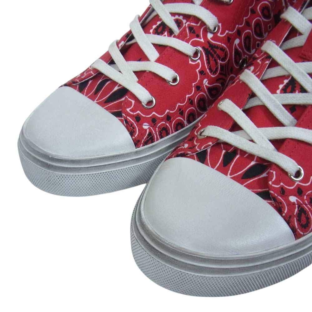 SAINT LAURENT サンローラン 553582 BEDFORD MID TOP BANDANA バンダナ キャンバス スニーカー レッド系 43【中古】