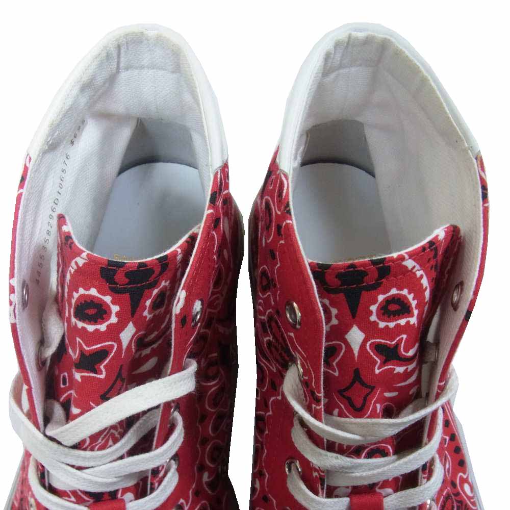 SAINT LAURENT サンローラン 553582 BEDFORD MID TOP BANDANA バンダナ キャンバス スニーカー レッド系 43【中古】