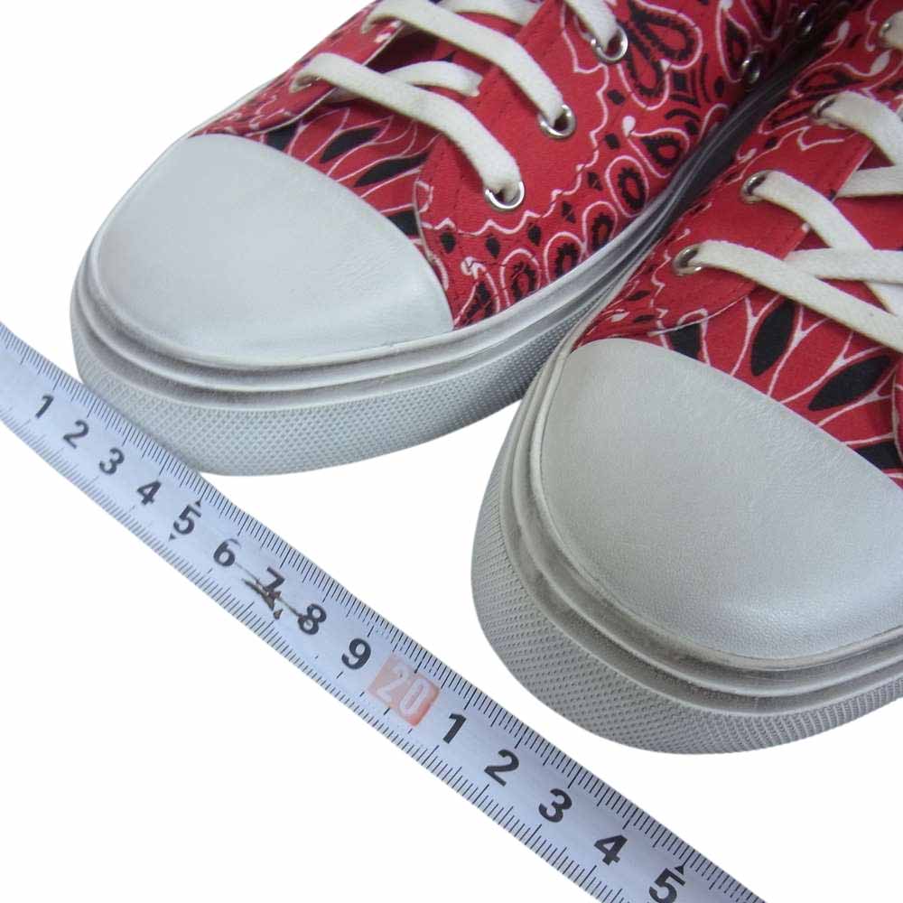 SAINT LAURENT サンローラン 553582 BEDFORD MID TOP BANDANA バンダナ キャンバス スニーカー レッド系 42【中古】