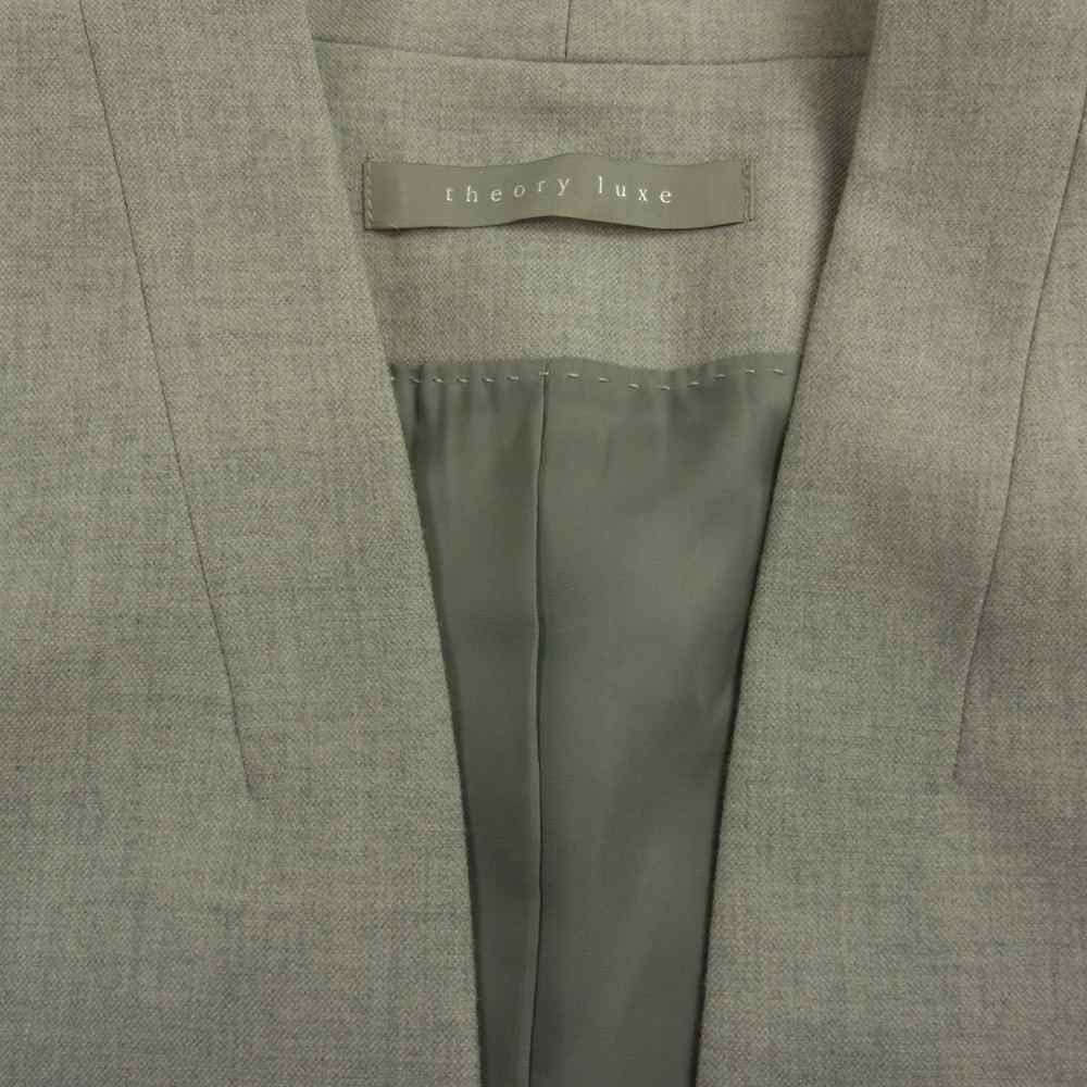 theory セオリー LUXE リュクス 03-7304150 Executive Donna ノーカラー ジャケット グレー系 42【中古】