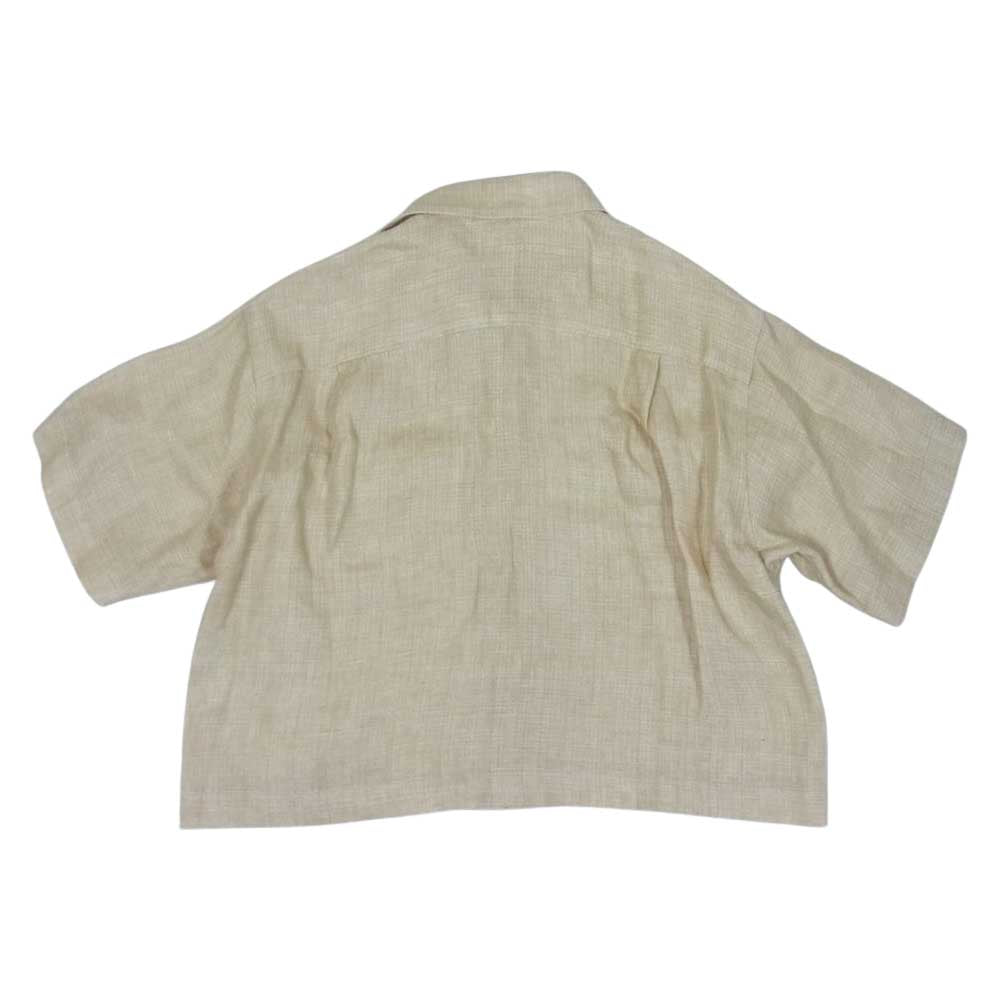 AURALEE オーラリー A20SS04WL LINEN DOUBLE FACE HALF SLEEVED SHIRTS リネン シャツ 半袖 ベージュ系【美品】【中古】