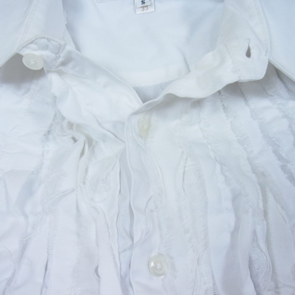 リビルドバイニードルズ RIBBON SHIRT 解体再構築 リメイク リボン シャツ ホワイト系 S【中古】